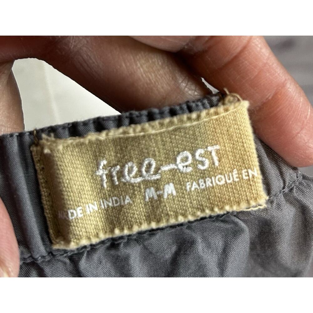 Free People Free-Est Mini Skirt Womens Medium Gray Cotton Elastic Waist Pockets - Picture 5 of 6